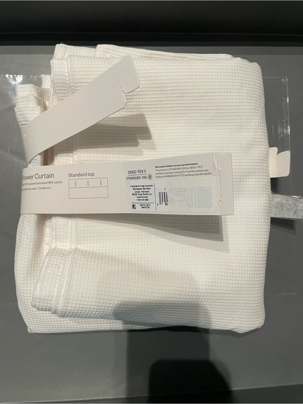 Room Essentials Waffle Weave Shower Curtain White New Opened - Picture 5 of 5